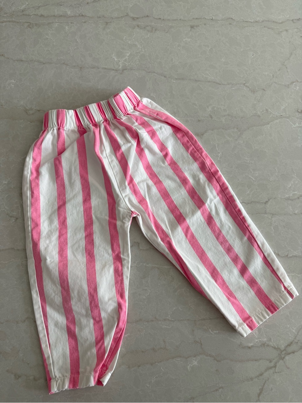 Kids Pink & White Striped Casual Bottoms